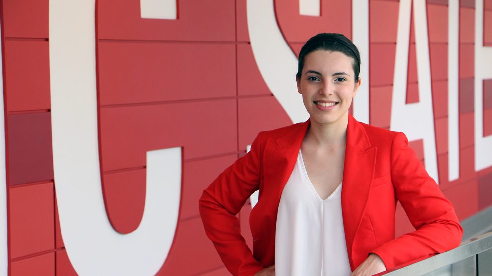 Material Science and Engineering major, Hanan Alexandra (Alex) Hsain, poses at NC State institution