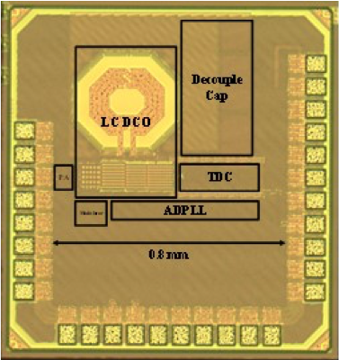 Ultra-low power BLE (Bluetooth Low Energy) radio chip used to communicate data from sensor systems to smart devices.  