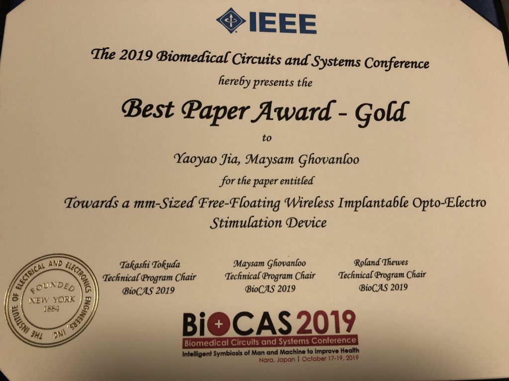 IEEE Best Paper Award Certificate